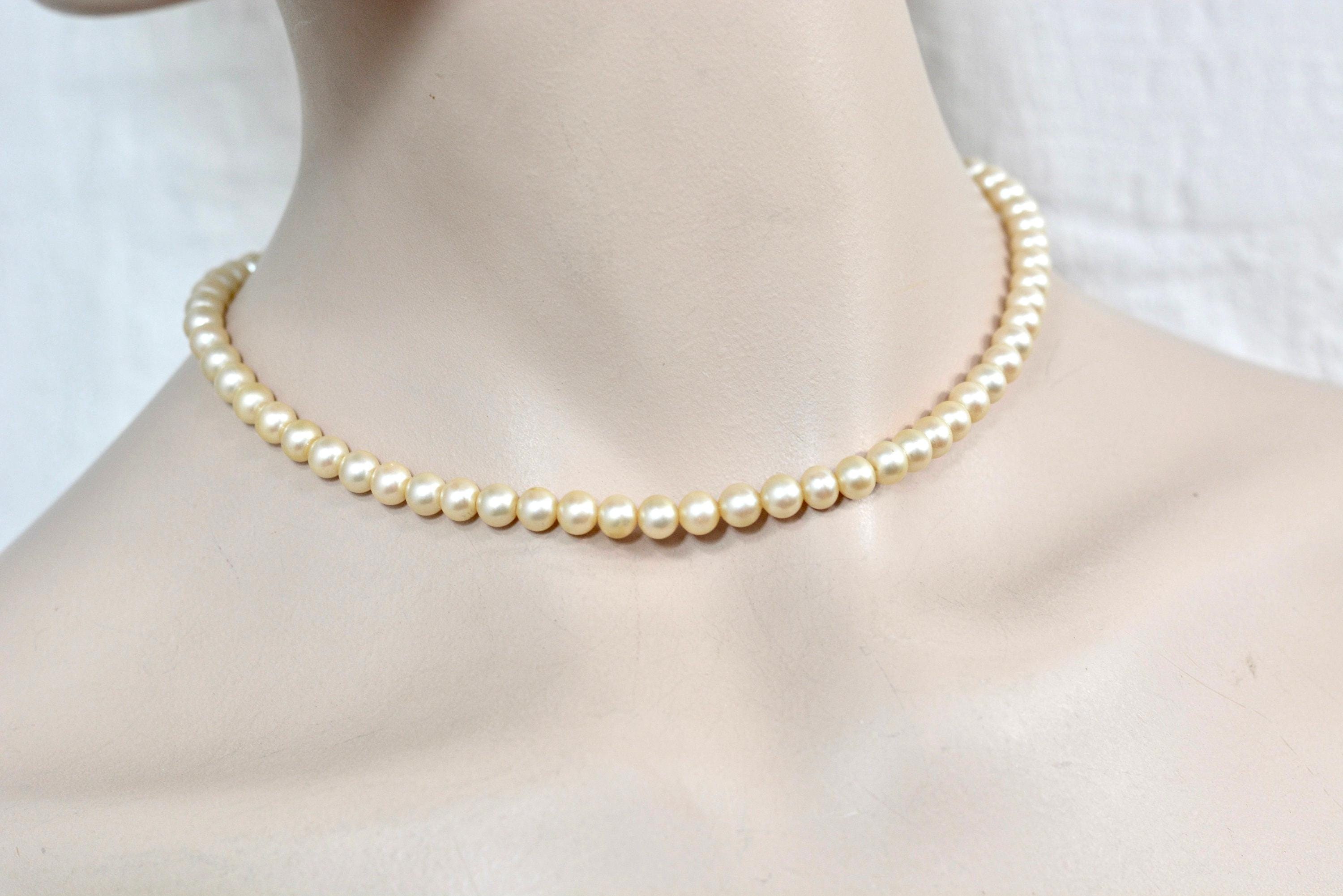 Boho gelaagde parelchoker halsketting vintage parel hanger halsketting