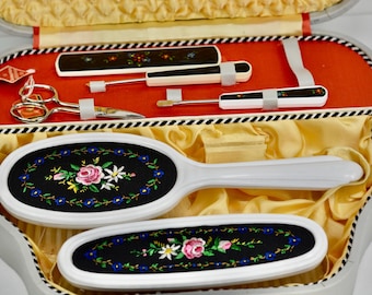 Vintage TRAVEL VANITY Set (7 Pcs) Made in DDR