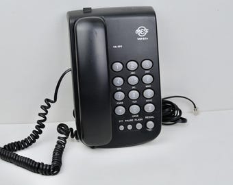 Vintage Black Push Button Wandtelefon, Tischtelefon, Retro Home Office Dekor - NICHT getestet!