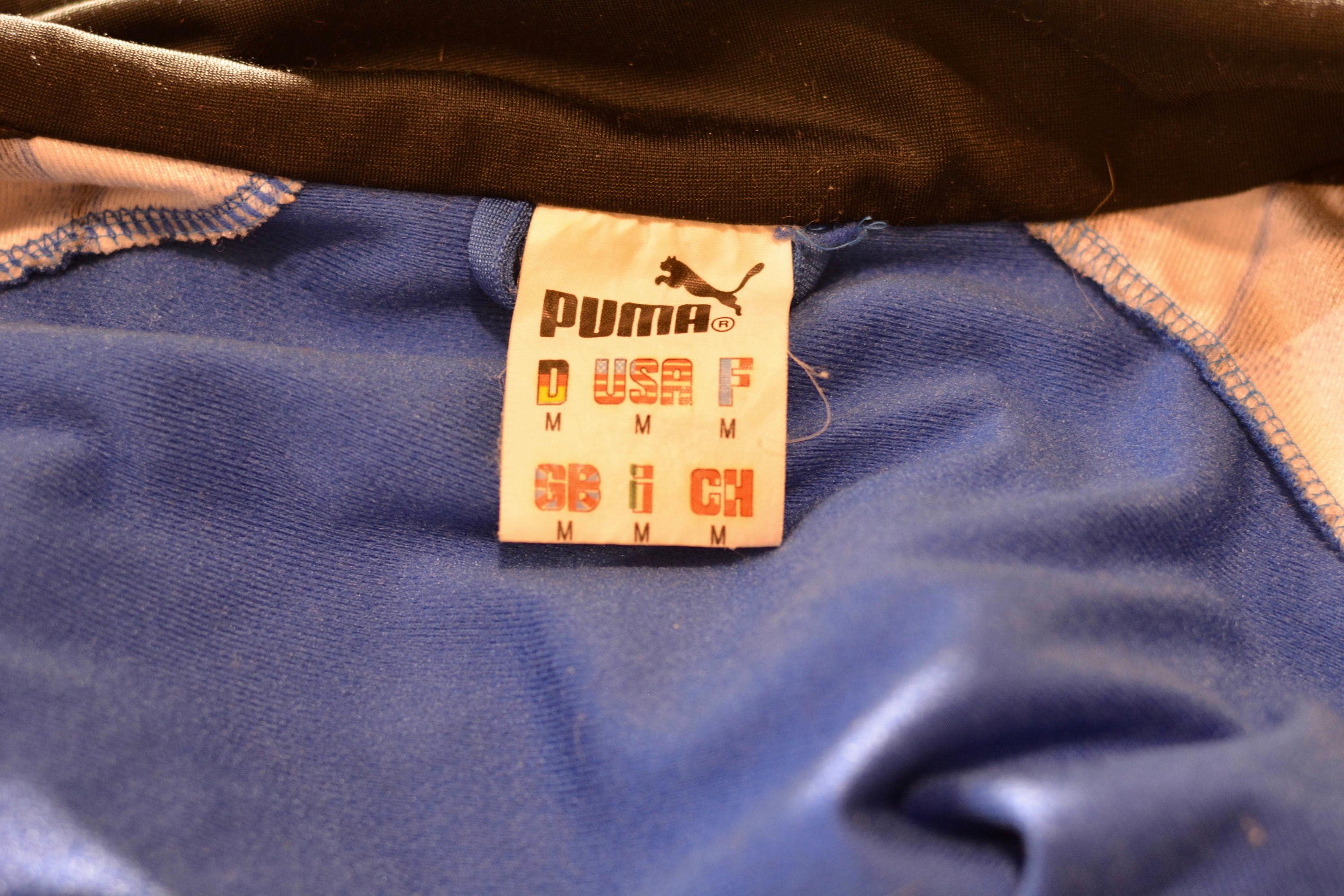 PUMA Sports Jacket Blue White Black Color Block Hipster Jacket