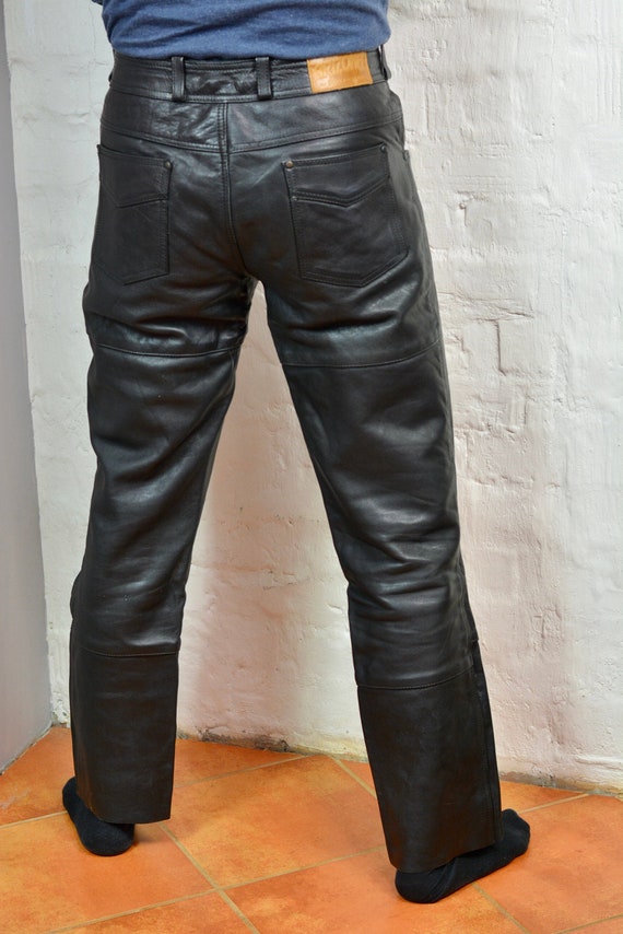 Vintage Biker Leather Pants Genuine Leather Pants