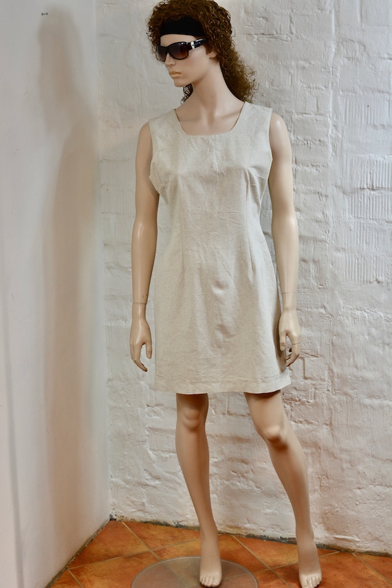 MILA LINEN LIKE CAMISOLE DRESS ベージュ　 S Linen Slip Dress - Linen Dress for Women - Linen Nightie