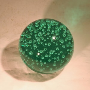 Decorative Glass Balls with Bubbles * Green & Blue