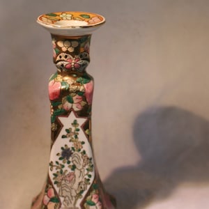 Hand Painted Asian Candlestick Holder