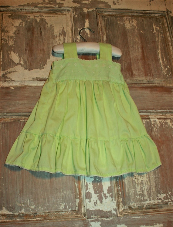 Vintage Green Toddler Dress - image 2