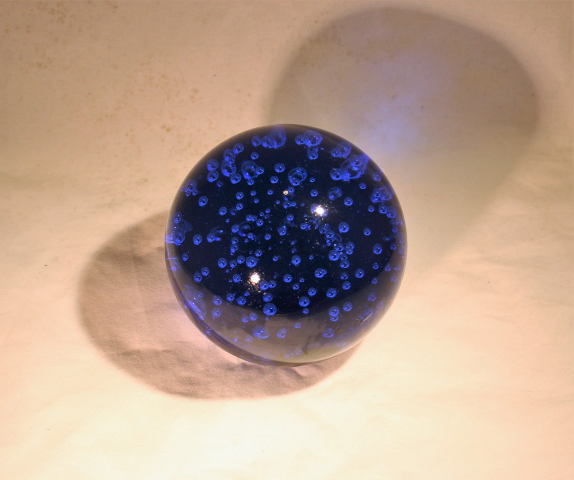 Decorative Glass Balls With Bubbles Green & Blue Etsy