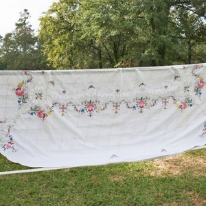 Crochet and Needlepoint Tablecloth * Handmade