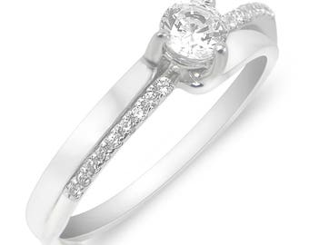 Round Cut Diamond Semi Mount Ring in 14K  White Gold  | 427877