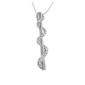 Diamond Pendant with Chain in 14k White Gold | 332299