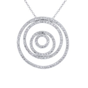 Diamond Pendant with Chain in 14k White Gold | 337299