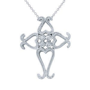 Diamond Pendant with Chain in 14k White Gold | 244309