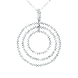 Diamond Pendant with Chain in 14k White Gold | 334019
