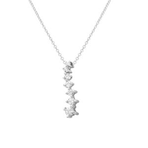 Diamond Pendant with Chain in 14k White Gold | 337212