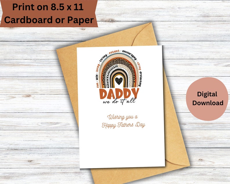 Father's Day Printable Foldable Card - Etsy
