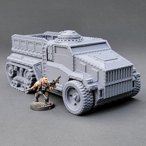 Grimdark Halftrack Truck Troop Transport (Imperial Guard Alternate Model For Tabletop Wargaming In Space)