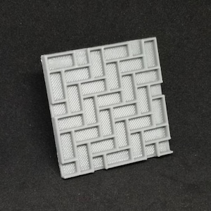 Medium Herringbone Bricks 3D Printed Texture Stamp For Tabletop Wargaming/RPGs, Crafting, Dollhouses, And Sculpting