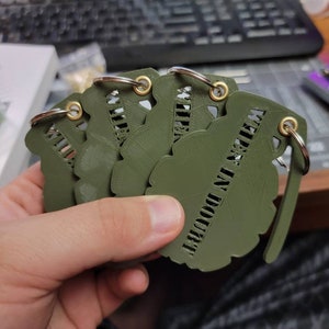 When In Doubt, Frag Out Grenade Keychain, 3d printed