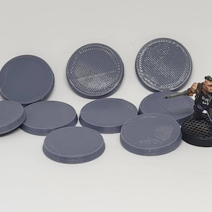 28mm Beveled Miniature Bases Various Count Miniature Wargaming Tabletop RPG 3D Printed