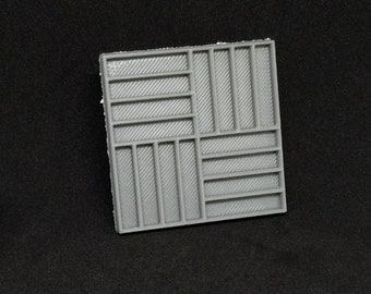 Basketweave Wood Planks 3D Printed Texture Stamp For Tabletop Wargaming/RPGs, Crafting, Dollhouses, And Sculpting