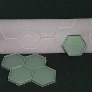 1.25 Inch Hex 3D Printed Texture Stamp Set For Tabletop Wargaming/RPGs, Crafting, Dollhouses, And Sculpting