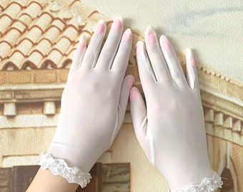 Vingerloze Handschoenen Womens Bruids handschoenen Lace Handschoenen Shell Pink Accessoires Handschoenen & wanten Avondhandschoenen & chique handschoenen Lace Gauntlets 