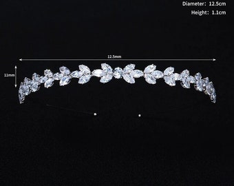 Boho Hochzeit Braut  Haarschmuck Hochzeit Diadem Tiara  Haarreif   Haarband   Blume Silber  Strass