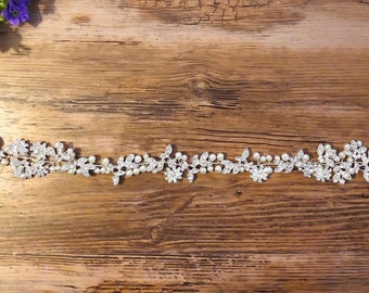 Ceinture de mariée ceinture de mariée robe de mariée argent strass perles blanc ivoire