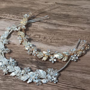 Boho bruiloft bruids haaraccessoires diadeem tiara hoofdband haarband strass goud zilver