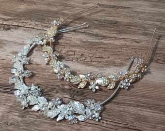 Boho Wedding Bridal Hair Accessories Diadem Tiara Headband Hairband Rhinestone Gold Silver