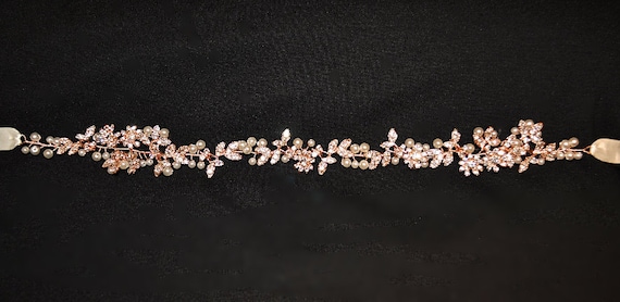 Bridal Belt Belt Wedding Bride Wedding Dress Dress Rose Gold Rose Gold  Rhinestone Pearls White Ivory - Etsy