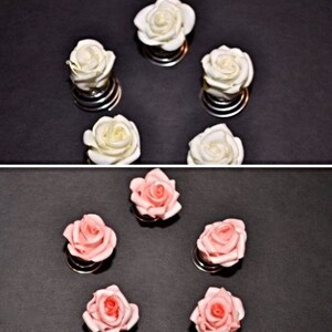6 haarspiralen con rosas en el color rosa boda novia Joyas de pelo Curlie