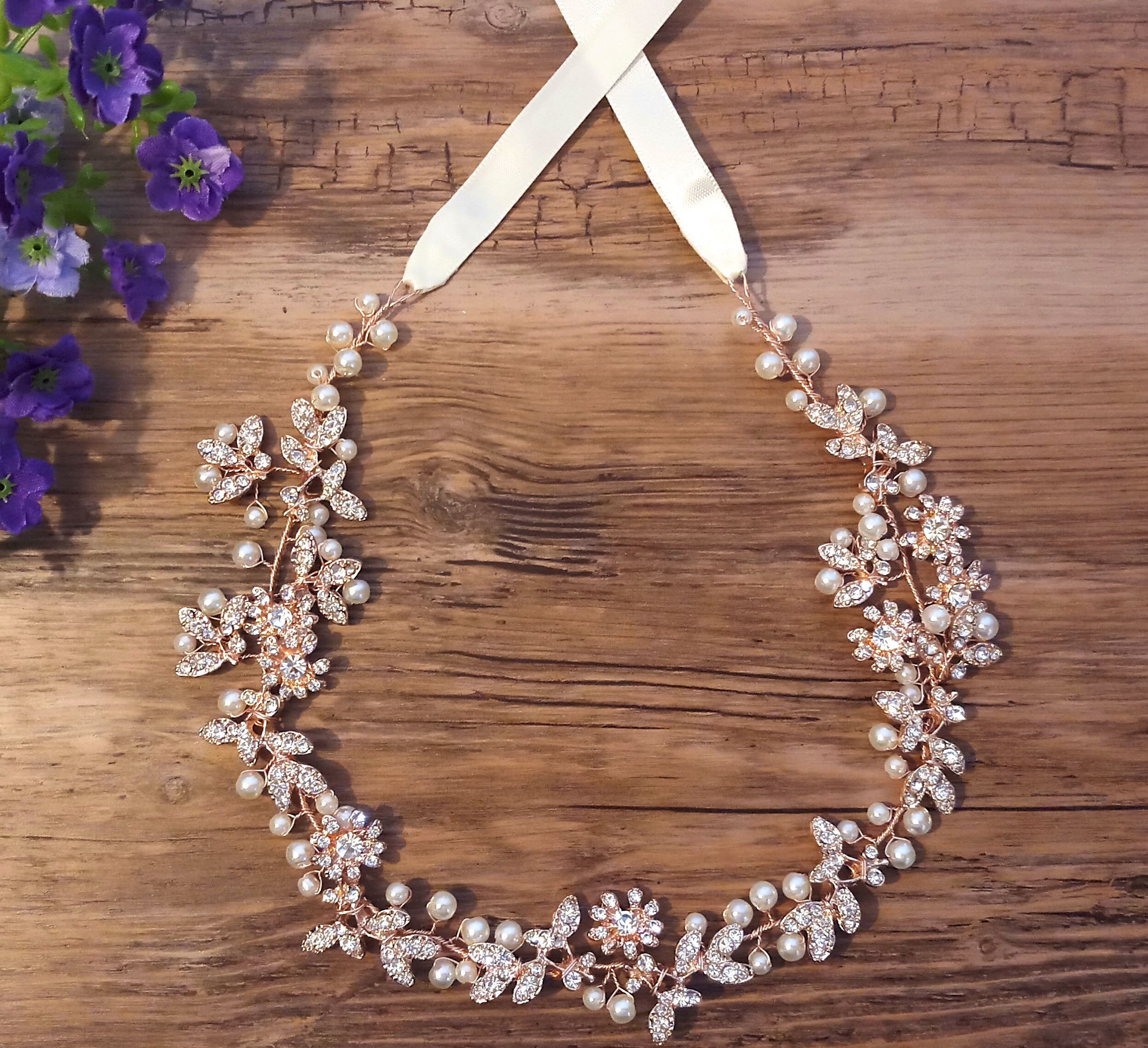 Bridal Belt Belt Wedding Bride Wedding Dress Dress Rose Gold Rose Gold  Rhinestone Pearls White Ivory - Etsy