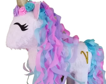Einhorn Deko Mini Piñata 9 cmPinata Unicorn Geld-Geschenk Einhorn-Baby Weiß 