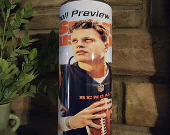 Joe Burrow Bengals Sports Illustrated 20 Oz Insulated Tumbler with Metal Straw and Cleaner