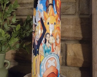One Piece 20 Oz Insulated Tumbler with Metal Straw and Cleaner