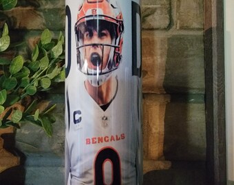 Joe Burrow Who Dey 20 Oz Insulated Tumbler with Metal Straw and Cleaner