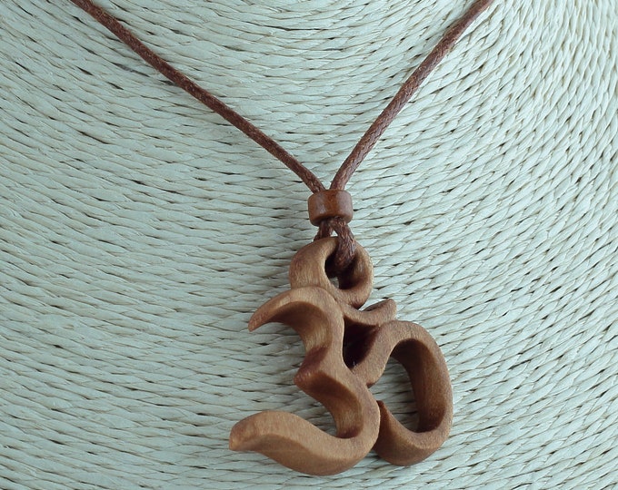 Om Necklace Yoga Necklace Om Pendant Yoga Pendant Wood - Etsy