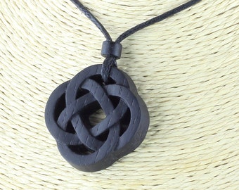 Celtic knot necklace  Celtic necklace Celtic infinity necklace Bog oak necklace Wood necklace