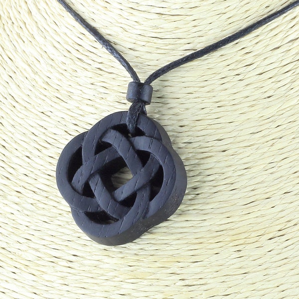 Celtic knot necklace  Celtic necklace Celtic infinity necklace Bog oak necklace Wood necklace