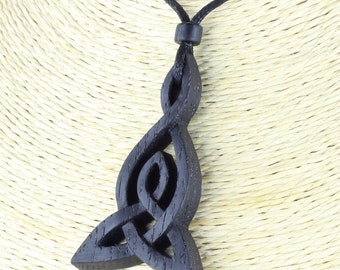Bog Oak Celtic Knot Necklace: Mother and Child Pendant
