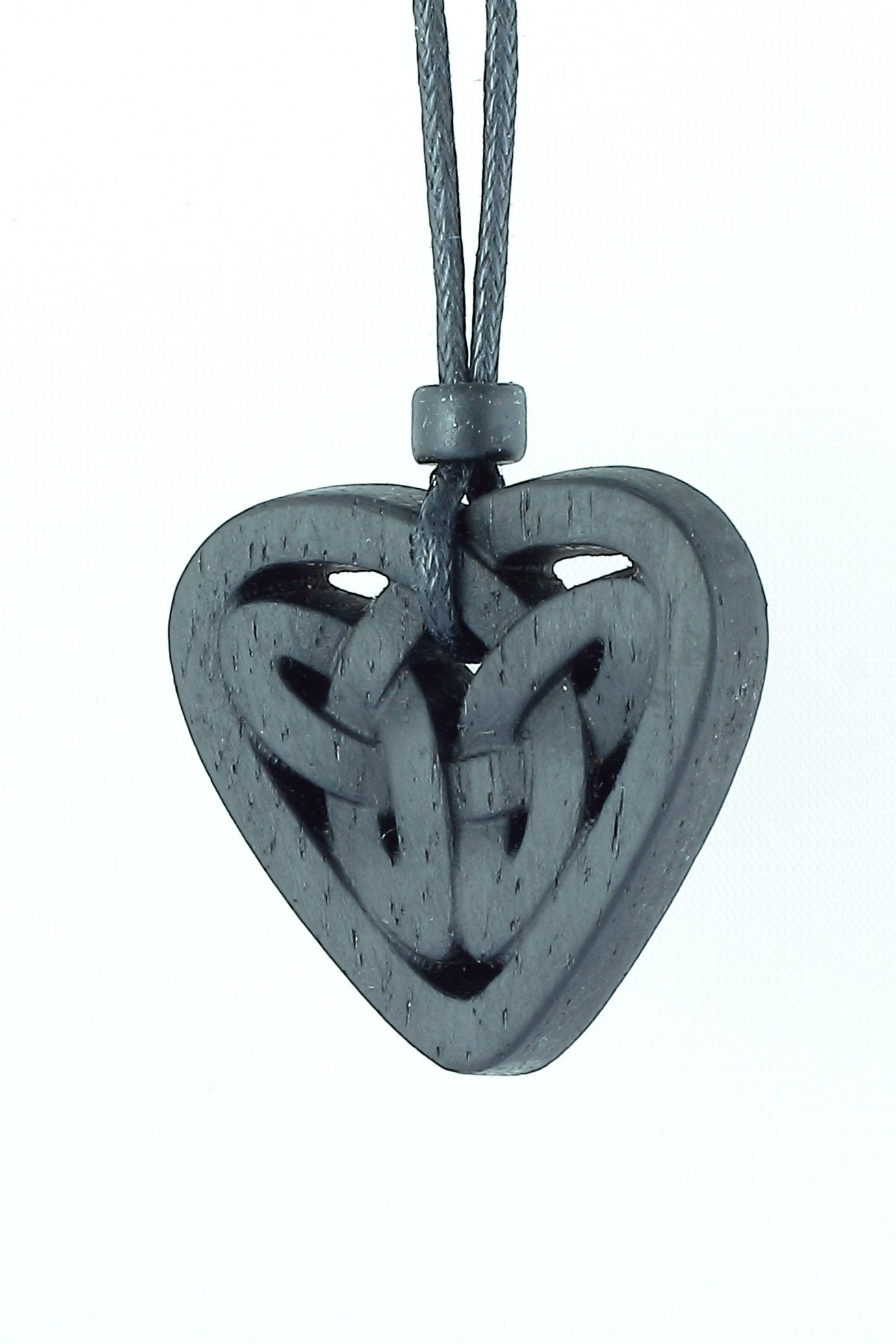 Celtic Heart Pendant carved Irish Bog Oak Jewelry Made in Etsy