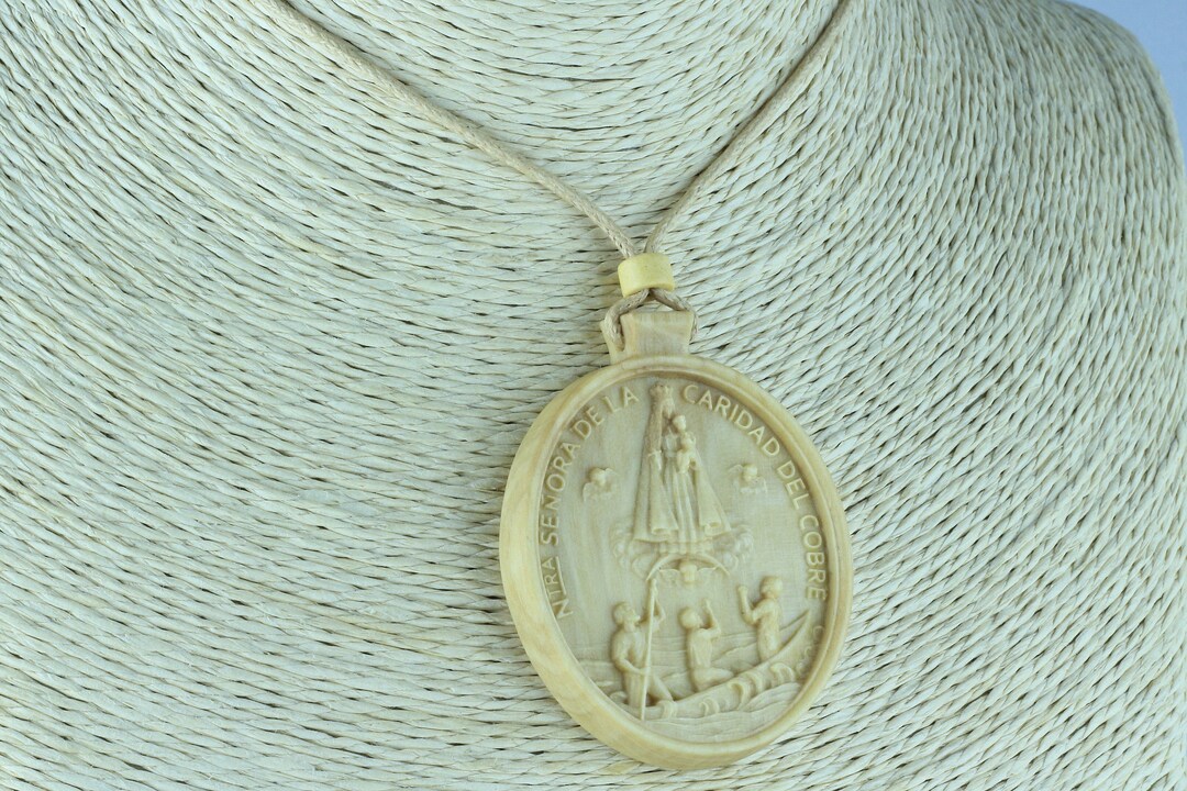 Wooden Virgen De La Caridad Del Cobre Necklace | Our Lady of Charity ...