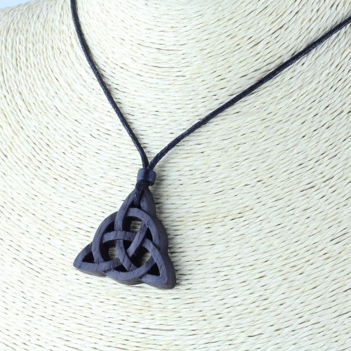 Celtic Knot Necklace Triquetra Necklace Trinity Necklace Wood - Etsy