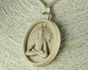 シヴァ神のペンダントネックレス：ヨガの神、瞑想のチャーム「オーム