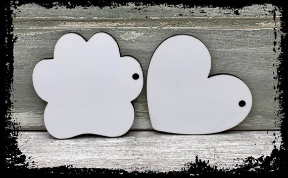 Blank Sublimation Paw or Heart Keychains for Sublimation - Etsy