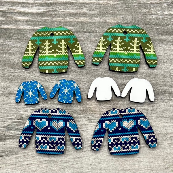 Blank Sublimation Ugly/Christmas Sweater Pair of Stud or Dangle earrings for Sublimation