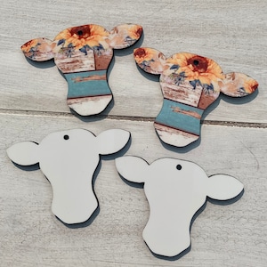 Blank Sublimation Cow Head earrings for Sublimation