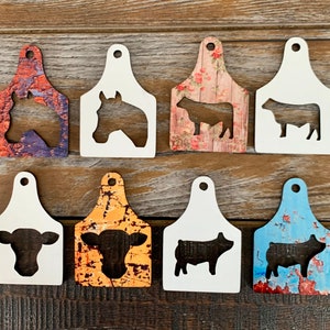 Blank Sublimation Cow Tag Animal Keychains for Sublimation Horse Cow Pig