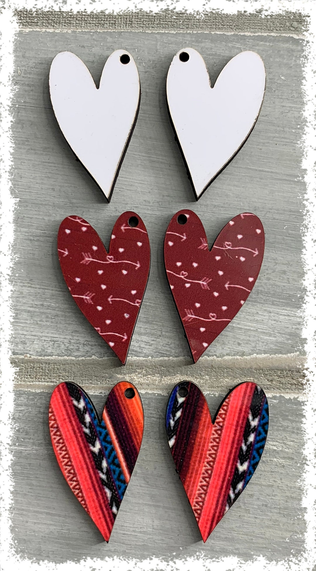 Blank Sublimation Heart Earrings for Sublimation Valentine's Day - Etsy