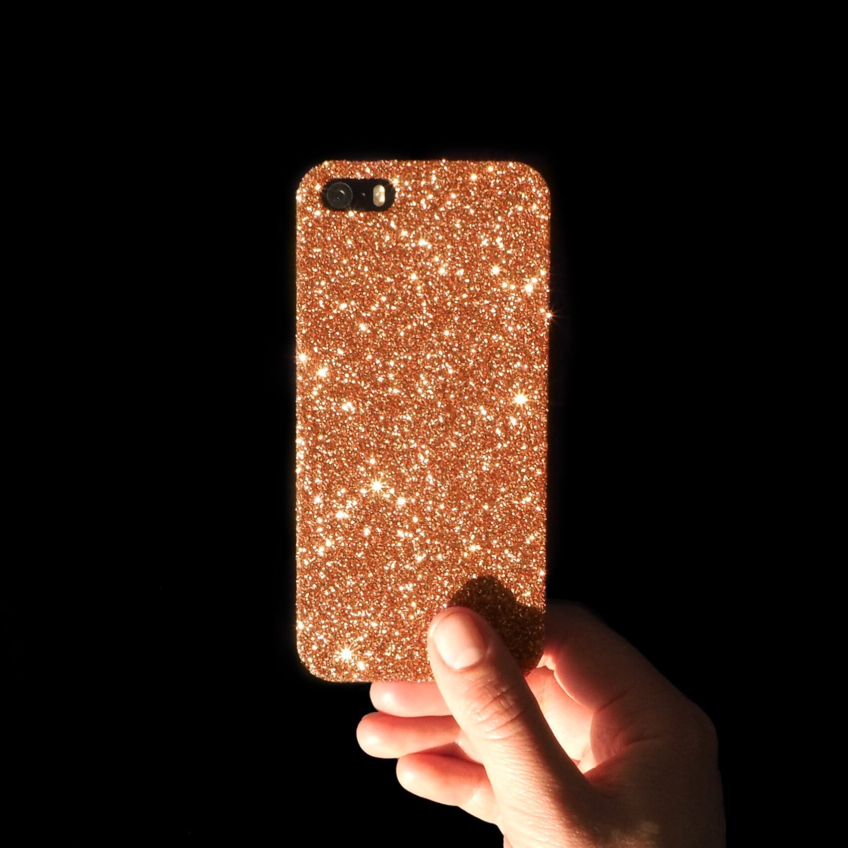 herstel Mevrouw Artiest Copper Glitter Phone Case Rhinestone Initial Personalised Hard - Etsy